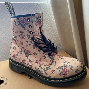 Pink Floral Dr Martens
